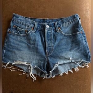 Levi’s 501 Cutoff Denim Shorts Frayed Vintage Wash